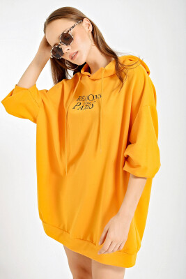 4125 Oversize Sweat Elbise - Safran 